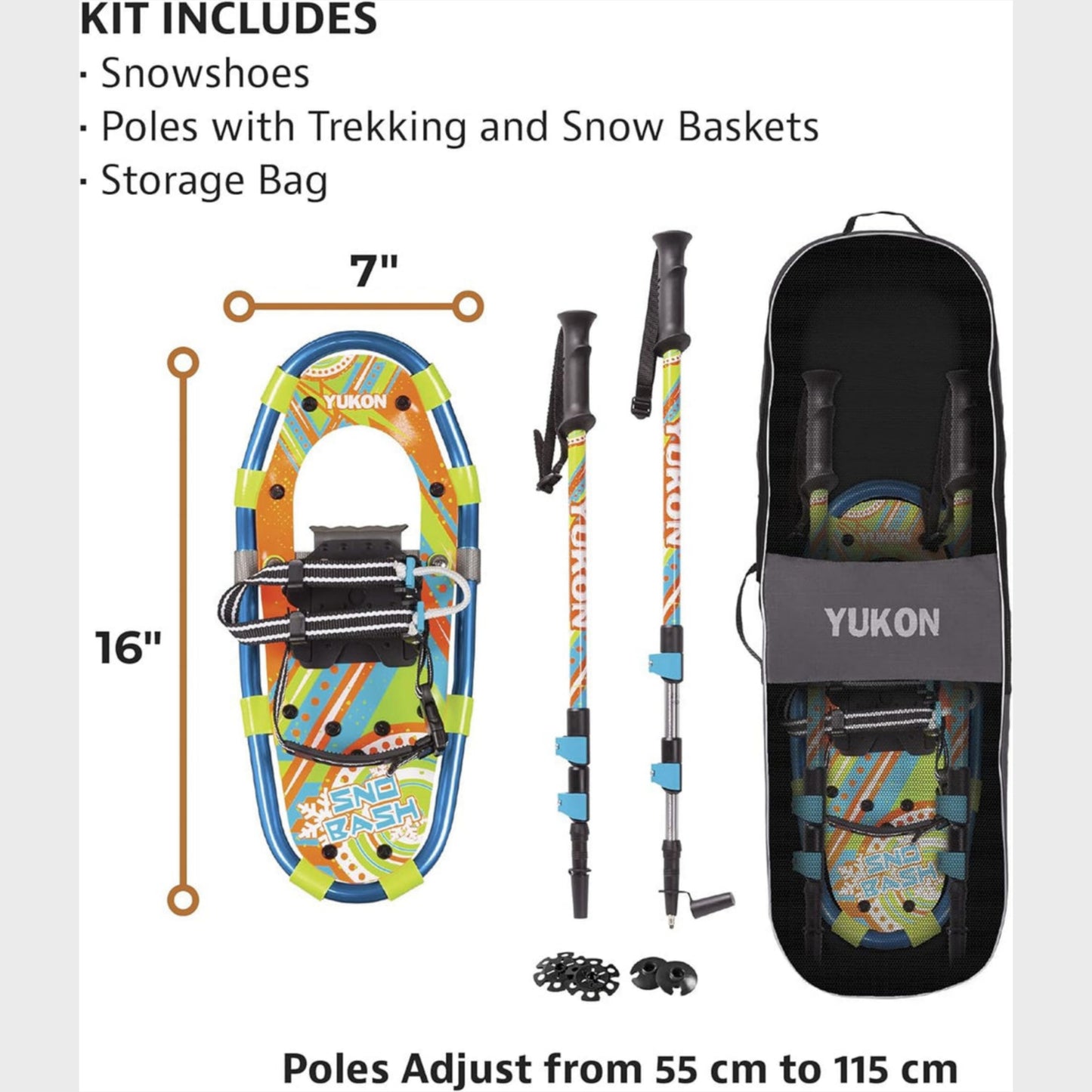 Snowshoes- 16" (Youth 25-100lbs)